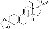 17-Ethinyl-17-hydroxy-18-methylestra-5(10),9(11)-dien-3-one-3-ethylene ketal molecular structure (CAS 23637-79-8)