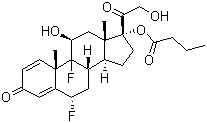 6a,9-Difluoro-11b,17,21-trihydroxypregna-1,4-diene-3,20-dione 17-butyrate molecular structure (CAS 23640-96-2)