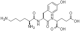 结构式 CAS# 23642-44-6, L-赖氨酰-L-酪氨酰-L-谷氨酸