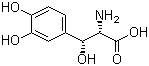 结构式 CAS# 23651-95-8, 屈西多巴; (-)-(2S,3R)-2-氨基-3-羟基-3-(3,4-二羟基苯基)丙酸