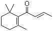 结构式 CAS# 23726-91-2, (E)-1-(2,6,6-三甲基环己-1-烯基)丁-2-烯-1-酮; 反式-beta-突厥酮