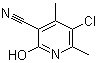 5-氯-2-羟基-4,6-二甲基烟腈分子结构 (CAS 23819-92-3)