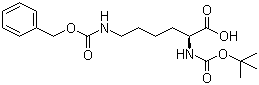 structure of CAS# 2389-45-9, N-Boc-N'-Cbz-L-lysine;2-(tert-Butoxycarbonylamino)-6-(benzoxycarbonylamino)hexanoic acid