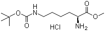 结构式 CAS# 2389-48-2, N-Boc-L-赖氨酸甲酯盐酸盐; N(e)-叔丁氧羰基-L-赖氨酸甲酯盐酸盐