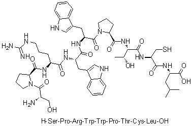 L-Seryl-L-prolyl-L-arginyl-L-tryptophyl-L-tryptophyl-L-prolyl-L-threonyl-L-cysteinyl-L-leucine molecular structure (CAS 240116-21-6)