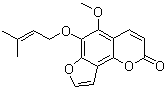 5-Methoxy-6-[(3-methyl-2-buten-1-yl)oxy]-2H-furo[2,3-h]-1-benzopyran-2-one molecular structure (CAS 24099-29-4)