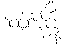 structure of CAS# 241125-81-5, Sibiricaxanthone B;2-(2-O-D-apio-beta-D-Furanosyl-beta-D-glucopyranosyl)-1,3,7-trihydroxy-9H-xanthen-9-one