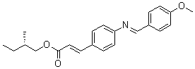 (2E)-3-[4-[(E)-[(4-Methoxyphenyl)methylene]amino]phenyl]-2-propenoic acid (2S)-2-methylbutyl ester molecular structure (CAS 24140-30-5)