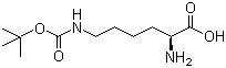 结构式 CAS# 2418-95-3, N(e)-Boc-L-赖氨酸; N-epsilon-叔丁氧羰基-L-赖氨酸