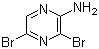 结构式 CAS# 24241-18-7, 2-氨基-3,5-二溴吡嗪; 3,5-二溴-2-氨基吡嗪