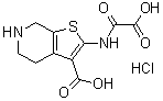 结构式 CAS# 243966-09-8, 2-[(羧基羰基)氨基]-4,5,6,7-四氢-噻吩并[2,3-c]吡啶-3-羧酸单盐酸盐