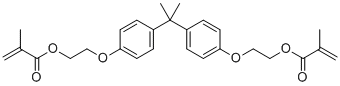 structure of CAS# 24448-20-2, Bisphenol A bis(2-hydroxyethyl ether) dimethacrylate;Diacryl; 2-[4-[2-[4-[2-(2-methylprop-2-enoyloxy)ethoxy]phenyl]propan-2-yl]phenoxy]ethyl 2-methylprop-2-enoate