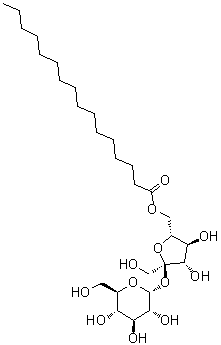 6-O-(1-Oxohexadecyl)-beta-D-fructofuranosyl alpha-D-glucopyranoside molecular structure (CAS 24516-45-8)