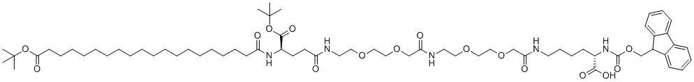 Fmoc-L-lys[C20-otbu-glu(otbu)-aeea-aeea]-OH molecular structure (CAS 2460751-66-8)
