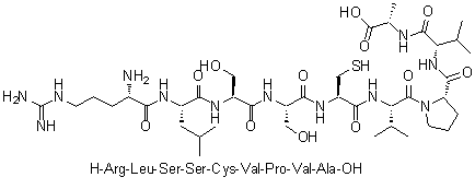 L-Arginyl-L-leucyl-L-seryl-L-seryl-L-cysteinyl-L-valyl-L-prolyl-L-valyl-L-alanine molecular structure (CAS 249755-84-8)