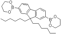 structure of CAS# 250597-29-6, 9,9-Dihexylfluorene-2,7-bis(trimethyleneborate);9,9-Dihexylfluorene-2,7-diboronic acid bis(1,3-propanediol) ester