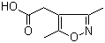 structure of CAS# 2510-27-2, (3,5-Dimethylisoxazol-4-yl)acetic acid