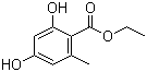 结构式 CAS# 2524-37-0, 苔色酸乙酯; 2,4-二羟基-6-甲基苯甲酸乙酯