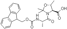 (4S,5R)-3-(Fmoc-Alaninyl)-2,2,5-trimethyloxazolidine-4-carboxylic acid molecular structure (CAS 252554-79-3)