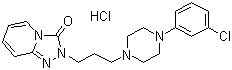 structure of CAS# 25332-39-2, Trazodone hydrochloride;2-[3-[4-(3-Chlorophenyl)-1-piperazinyl]propyl]-1,2,4-triazolo[4,3-a]pyridin-3(2H)-one hydrochloride