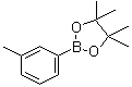 structure of CAS# 253342-48-2, 3-Methylphenylboronic acid pinacol ester;3-(4,4,5,5-Tetramethyl-1,3,2-dioxaborolan-2-yl)toluene; 4,4,5,5-Tetramethyl-2-(m-tolyl)-1,3,2-dioxaborolane