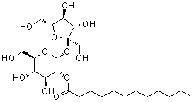 Sucrose monododecanoate molecular structure (CAS 25339-99-5)