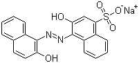 structure of CAS# 2538-85-4, Mordant Black 17;C.I. 15705; Eriochrome Blue Black R; Zinchrome R; Palatine Chrome Black 6BN; Sodium 3-hydroxy-4-(2-hydroxy-1-naphthylazo)-1-naphthalenesulphonate