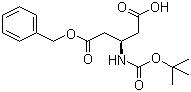 结构式 CAS# 254101-10-5, Boc-L-beta-谷氨酸 5-苄酯; N-叔丁氧羰基-L-beta-谷氨酸 5-苄酯