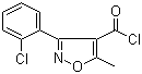 structure of CAS# 25629-50-9, 3-(2-Chlorophenyl)-5-methylisoxazole-4-carbonyl chloride;3-(2-Chlorophenyl)-5-methyl-1,2-oxazole-4-carbonyl chloride