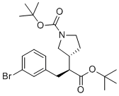 结构式 CAS# 2565657-65-8, 叔-丁基(R)-3-((S)-3-(3-溴苯基)-1-(叔-丁氧基)-1-氧代丙烷-2-基)吡咯烷-1-羧酸酯