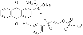structure of CAS# 2580-78-1, Reactive Blue 19;Remazol Brilliant Blue R; 2-(3-(4-Amino-9,10-dihydro-3-sulpho-9,10-dioxoanthracen-4-yl)aminobenzenesulphonyl)vinyl) disodium sulphate