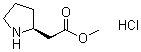 structure of CAS# 259868-83-2, (2S)-2-Pyrrolidineacetic acid methyl ester hydrochloride;(2S)-[(Methoxycarbonyl)methyl]pyrrolidine hydrochloride; Methyl (S)-2-(pyrrolidin-2-yl)acetate hydrochloride
