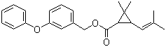 结构式 CAS# 26002-80-2, 苯醚菊酯; 酚丁灭虱; 2,2-二甲基-3-(2-甲基-1-丙烯基)环丙烷羧酸 3-苯氧基苄酯