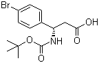 structure of CAS# 261165-06-4, Boc-4-Bromo-D-beta-phenylalanine;(S)-N-Boc-3-Amino-3-(4-bromophenyl)propanoic acid