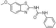 结构式 CAS# 26130-02-9, 夫仑替唑; N-[6-甲氧基苯并[d]噻唑-2-基]-N'-苯基脲