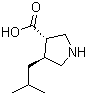 结构式 CAS# 261896-40-6, (3S,4S)-4-异丁基吡咯烷-3-羧酸