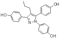 structure of CAS# 263717-53-9, 4,4',4''-(4-Propyl-1H-pyrazole-1,3,5-triyl)tris[phenol];PPT
