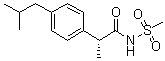structure of CAS# 266359-83-5, Repertaxin;(R)-(-)-N-2-[(4-Isobutylphenyl)propionyl]methanesulfonamide; DF 1681Y; Reparixin