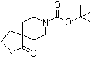 structure of CAS# 268550-48-7, tert-Butyl 1-oxo-2,8-diazaspiro[4.5]decane-8-carboxylate;1-Oxo-2,8-diazaspiro[4.5]decane-8-carboxylic acid tert-butyl ester; 1-Oxo-2,8-diazaspiro[4.5]decane-8-carboxylic acid 1,1-dimethylethyl ester