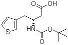 structure of CAS# 269726-92-3, Boc-(R)-3-Amino-4-(3-thienyl)butyric acid;(betaR)-beta-[[(tert-Butoxy)carbonyl]amino]-3-thiophenebutanoic acid