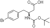 结构式 CAS# 270062-85-6, (S)-N-叔丁氧羰基-3-氨基-4-(4-溴苯基)丁酸