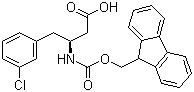 structure of CAS# 270596-40-2, Fmoc-(S)-3-Amino-4-(3-chlorophenyl)butyric acid;(S)-N-(9-Fluorenylmethyloxycarbonyl)-3-amino-4-(3-chlorophenyl)butyric acid