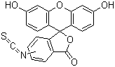 结构式 CAS# 27072-45-3, 异硫氰酸荧光素; 5(6)-异硫氰酸荧光素