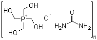 Tetrakis(hydroxymethyl)phosphonium chloride urea polymer molecular structure (CAS 27104-30-9)