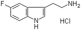 结构式 CAS# 2711-58-2, 5-氟色胺盐酸盐; 3-(2-氨乙基)-5-氟吲哚盐酸盐