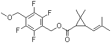 structure of CAS# 271241-14-6, Dimefluthrin;[2,3,5,6-Tetrafluoro-4-(methoxymethyl)phenyl]methyl 2,2-dimethyl-3-(2-methyl-1-propenyl)cyclopropanecarboxylate