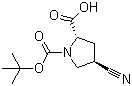 structure of CAS# 273221-94-6, (2S,4R)-1-(tert-Butoxycarbonyl)-4-cyanopyrrolidine-2-carboxylic acid;(2S,4R)-4-Cyano-1,2-Pyrrolidinedicarboxylic acid 1-(tert-butyl) ester