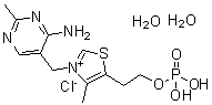 structure of CAS# 273724-21-3, 3-[(4-Amino-2-methyl-5-pyrimidinyl)methyl]-4-methyl-5-[2-(phosphonooxy)ethyl]-thiazolium chloride dihydrate