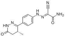 structure of CAS# 274263-65-9, Levosimendan Cyanoacetamide Hydrazone Impurity;(2E)-2-Cyano-2-({4-[(4R)-4-methyl-6-oxo-1,4,5,6-tetrahydro-3-pyridazinyl]phenyl}hydrazono)acetamide