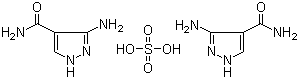 structure of CAS# 27511-79-1, 3-Amino-4-pyrazolecarboxamide hemisulfate;5-Aminopyrazole-4-carboxamide hemisulphate